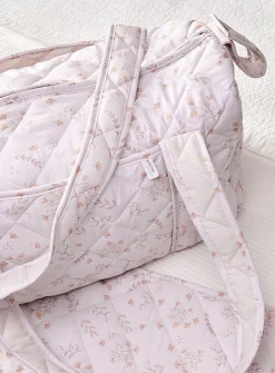 Patterned quilted diaper bag