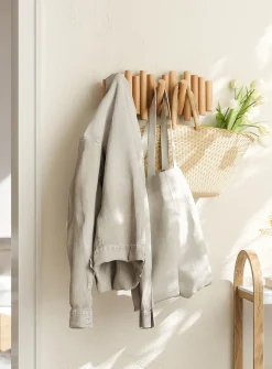 Picket five-hook wall-mounted coat rack