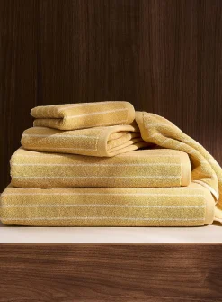 Pinstriped organic cotton towels