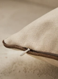 Piped trim removable-cover outdoor cushion