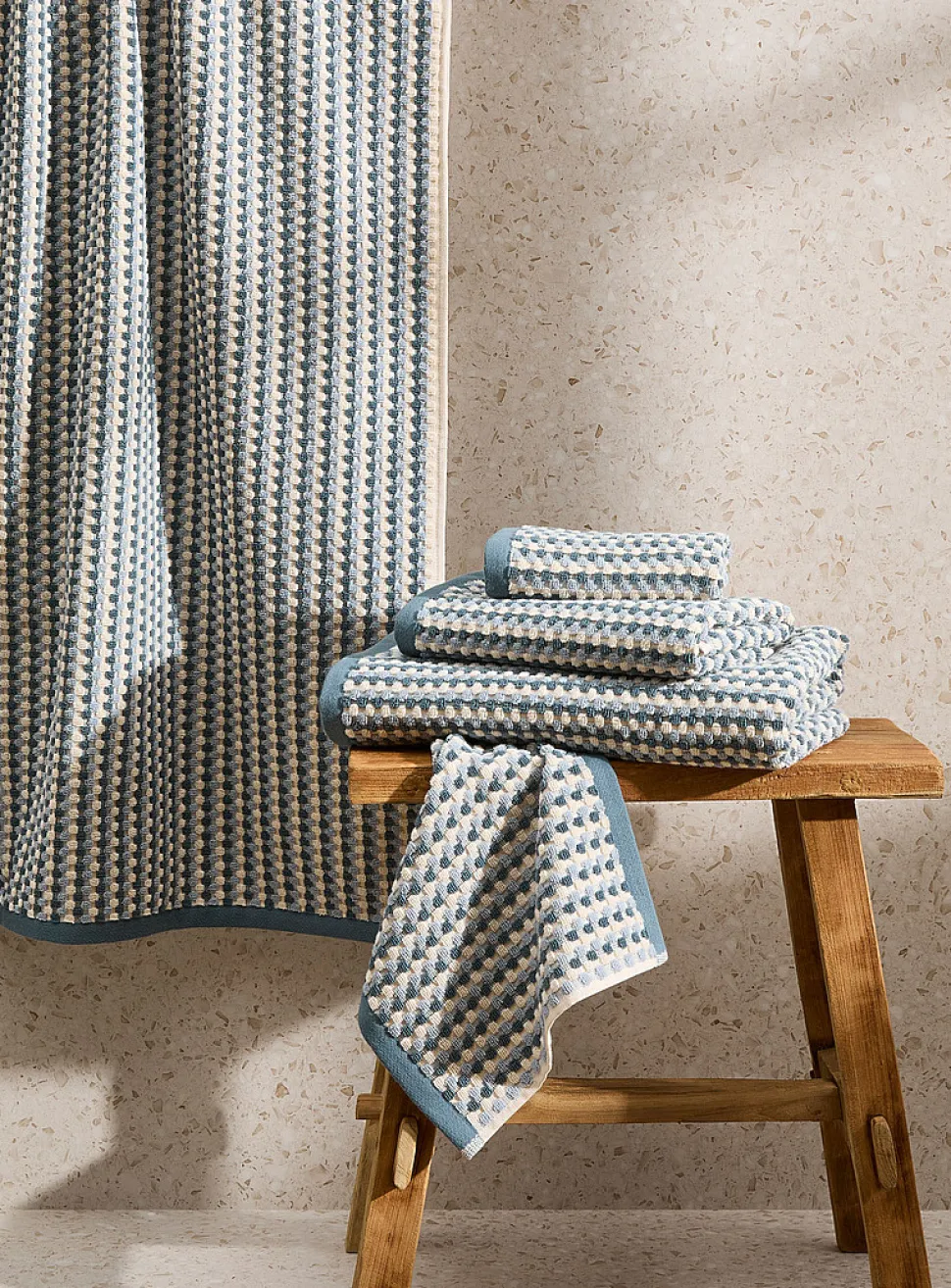 Popcorn texture organic cotton towels