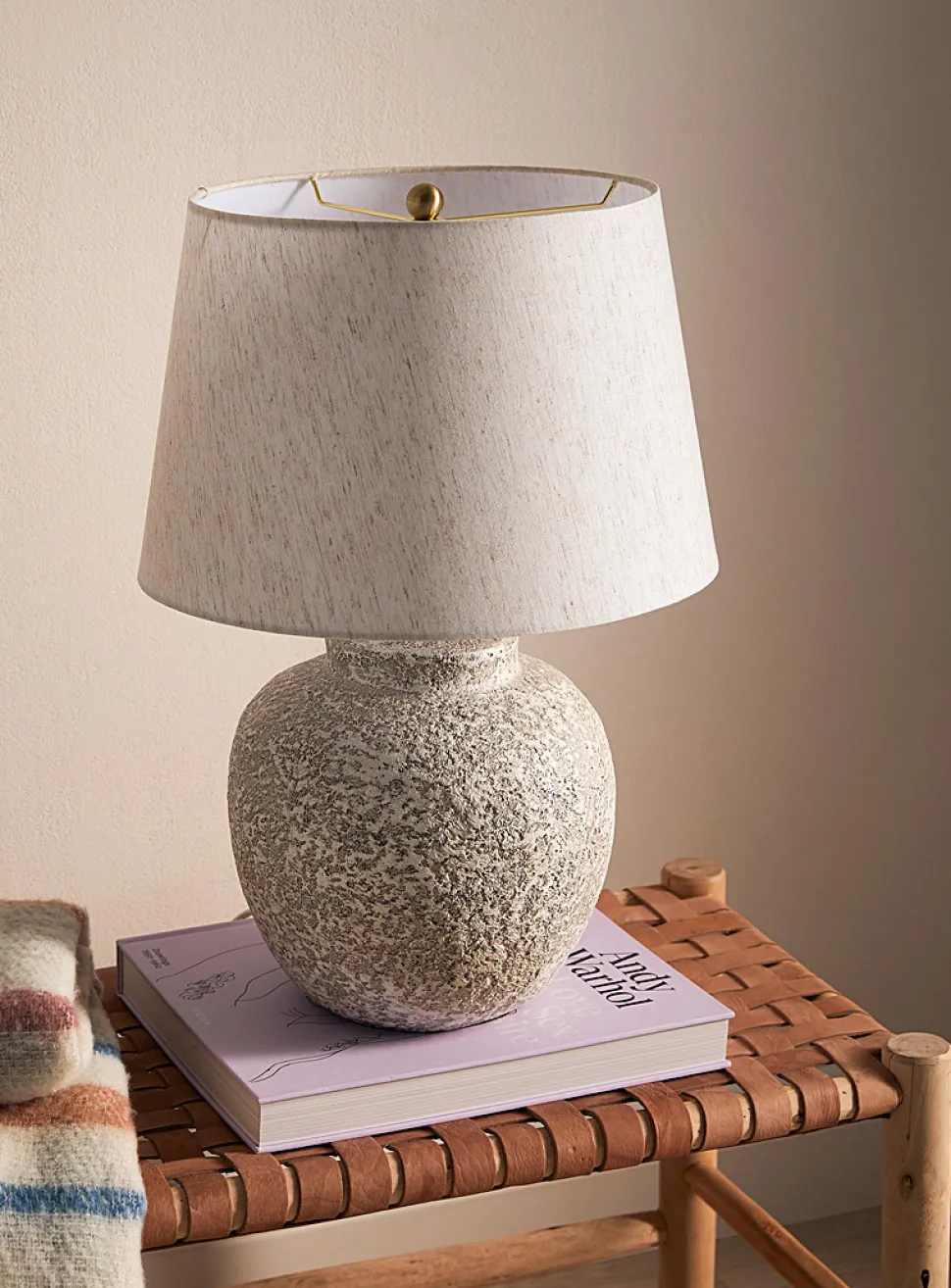 Porous concrete table lamp