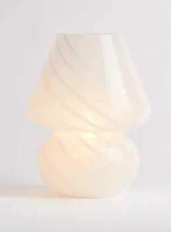 Portable mushroom-shaped table lamp