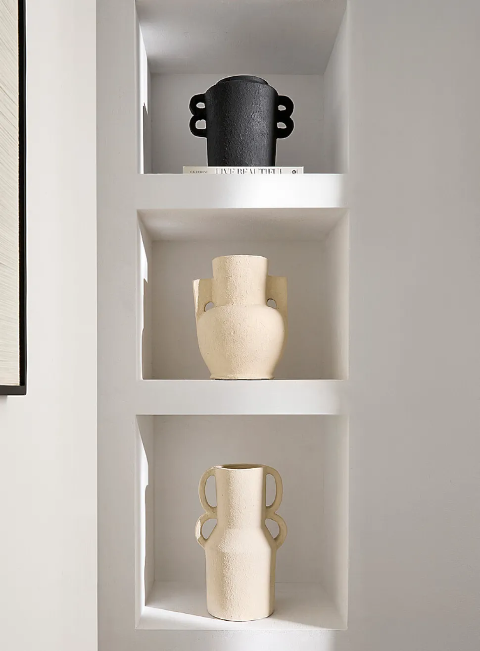 Poseidon cream-coloured terracotta vase