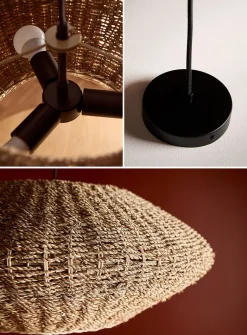 Pourel 3 natural seagrass light fixture