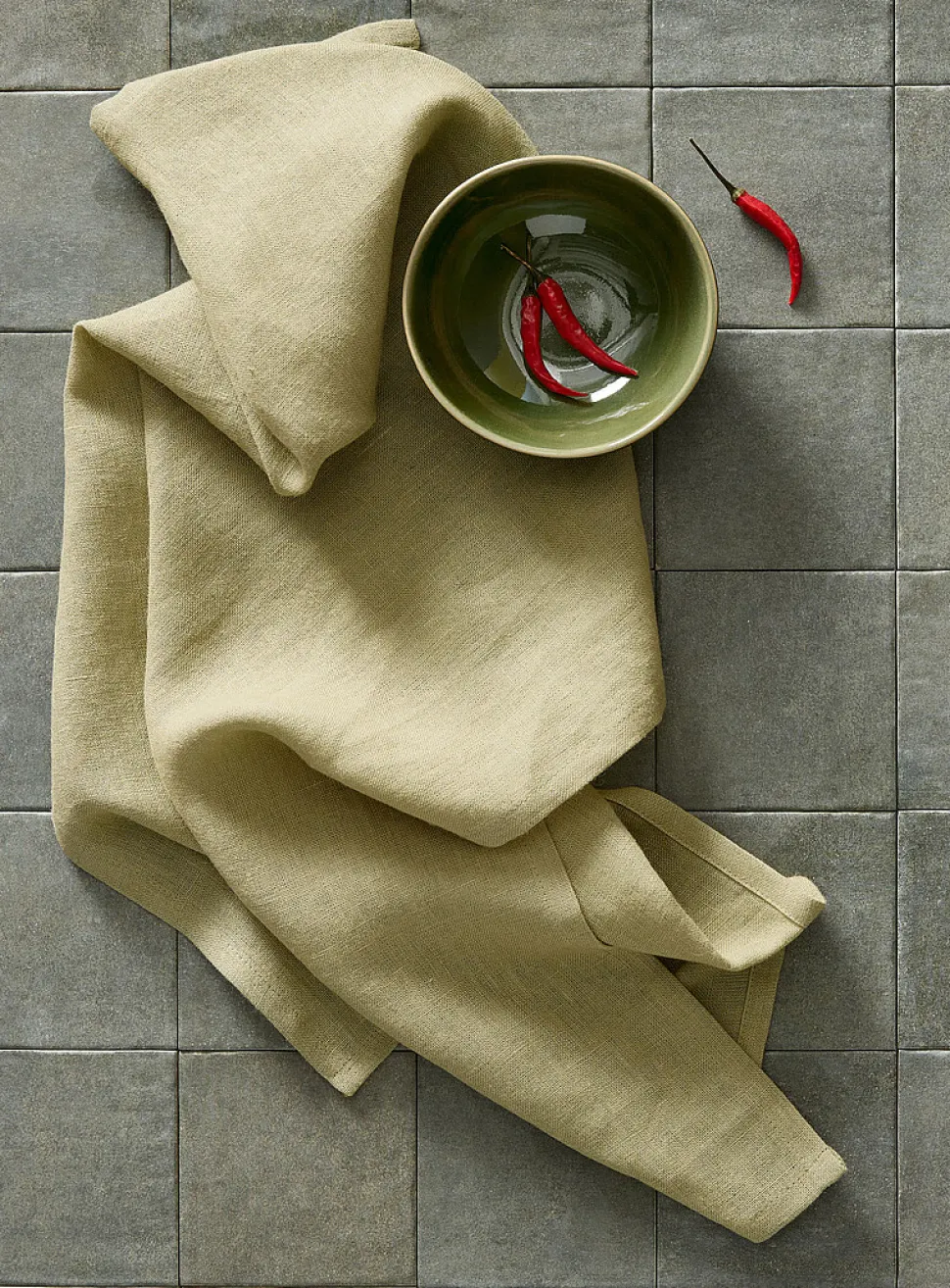 Pure linen chambray tea towel