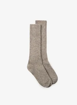Pure wool ribbed socks