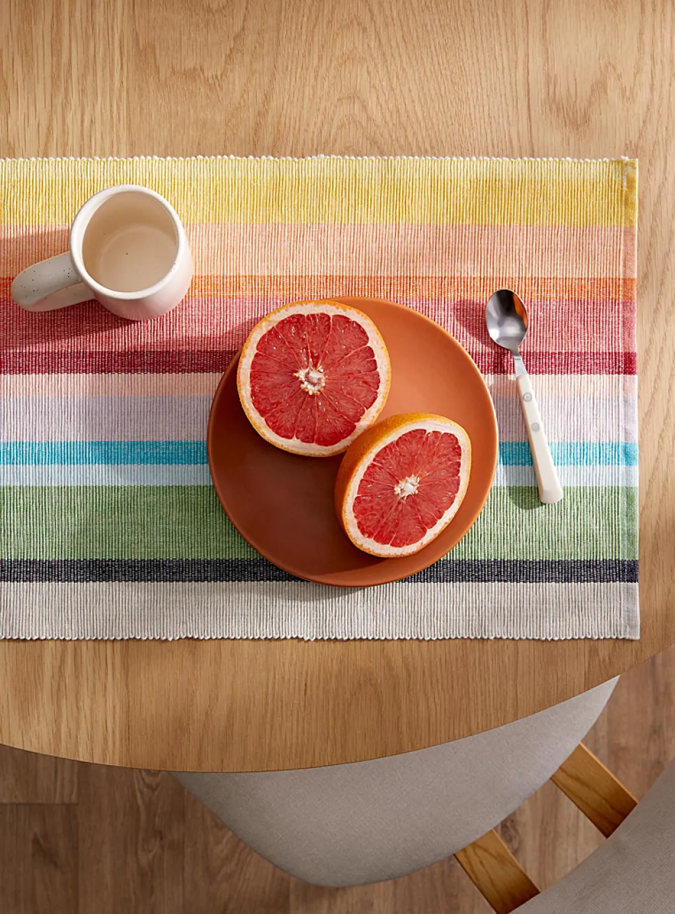 Rainbow stripes placemat