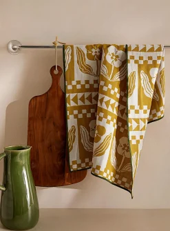 Retro nature jacquard tea towel