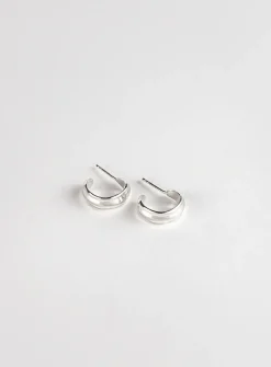 Ria small sterling silver hoop earrings