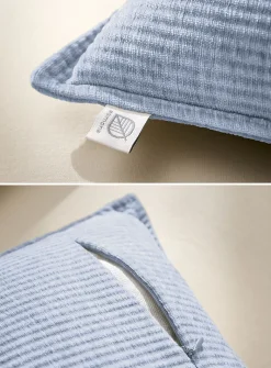 Ribbed chenille knit removable cover cushion