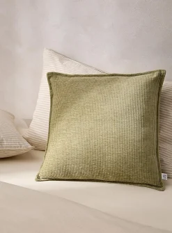 Ribbed chenille knit removable cover cushion