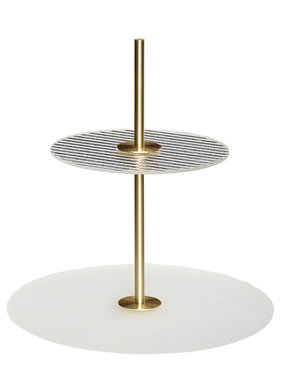 Ripple frosted/brass tiered stand