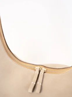 Riviera Hobo taupe suede bag
