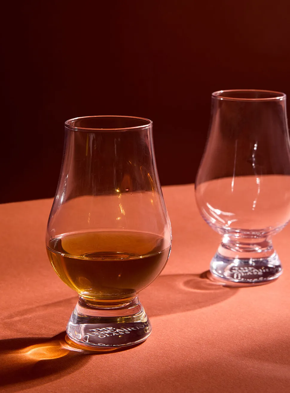 Rounded whisky glasses
