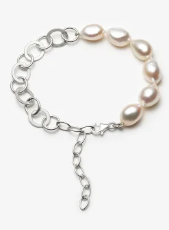 Sabrina silver and pearl bracelet