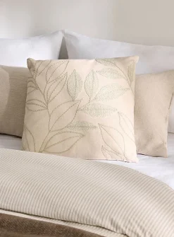 Salvador embroidered foliage removable-cover cushion