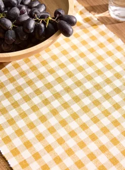 Seasonal gingham table runner