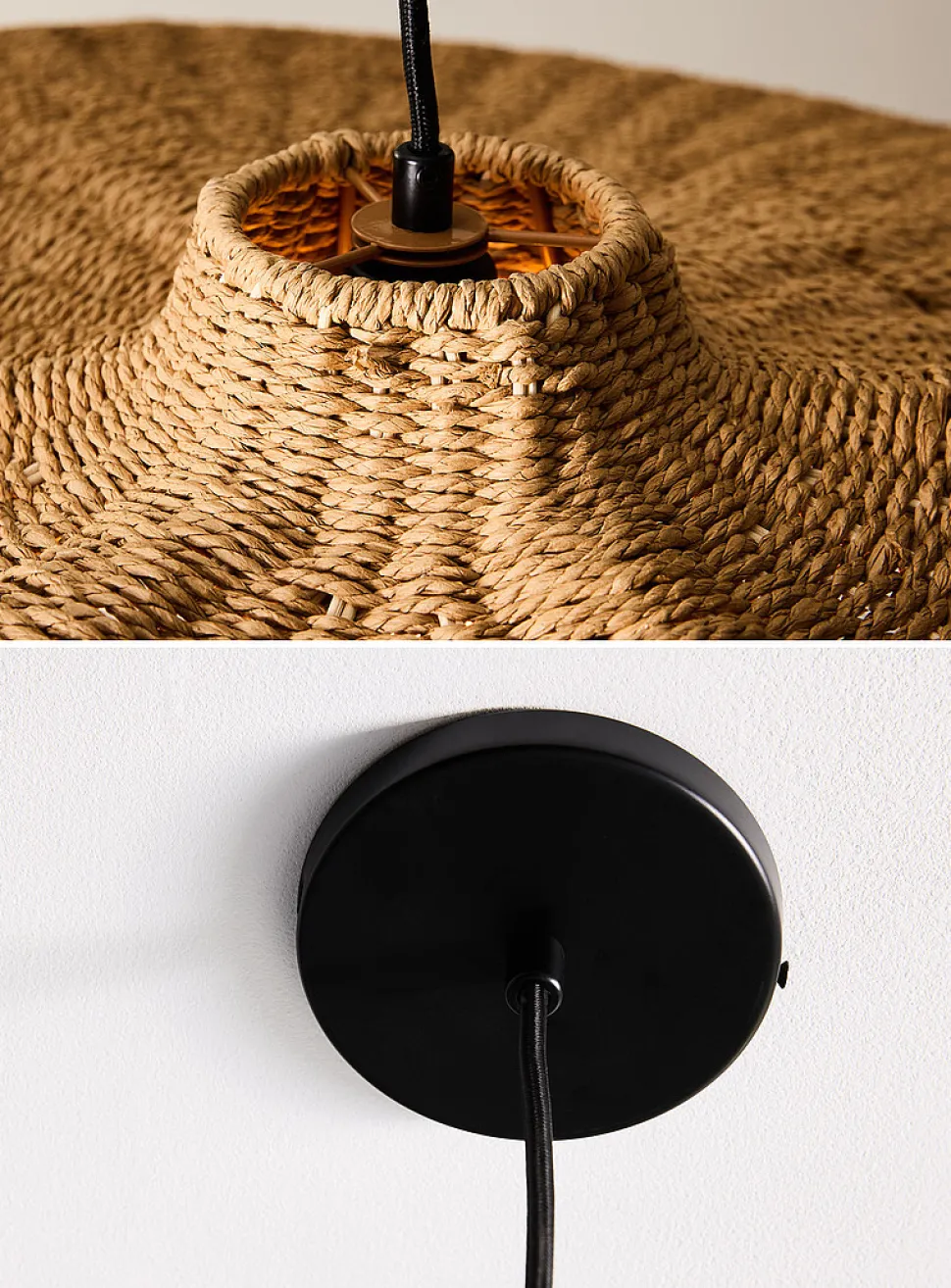 Selma braided wicker light fixture