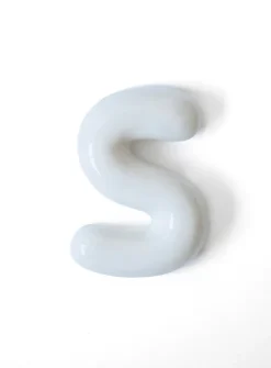 Semiporcelain letter S wall ornament