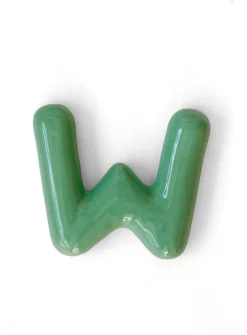 Semiporcelain letter W wall ornament