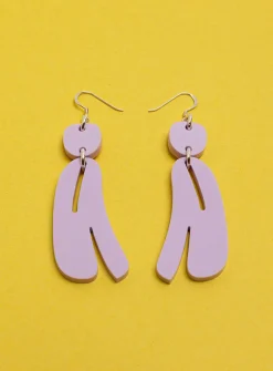 Slashed ovoids elongated earrings - Mini