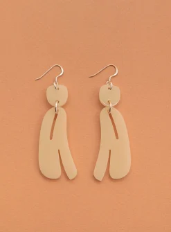 Slashed ovoids elongated earrings - Mini