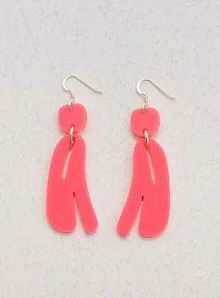 Slashed ovoids elongated earrings - Mini