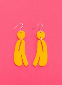 Slashed ovoids elongated earrings - Mini
