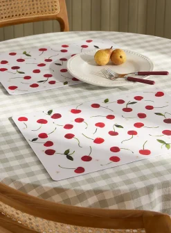 Small cherries vinyl placemats