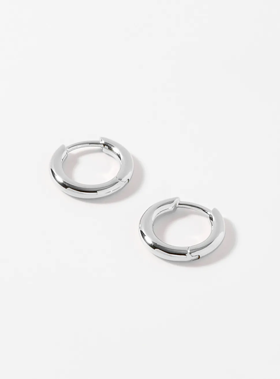 Small classic silver hoops