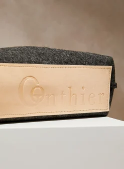 Solange leather and wool felt tote