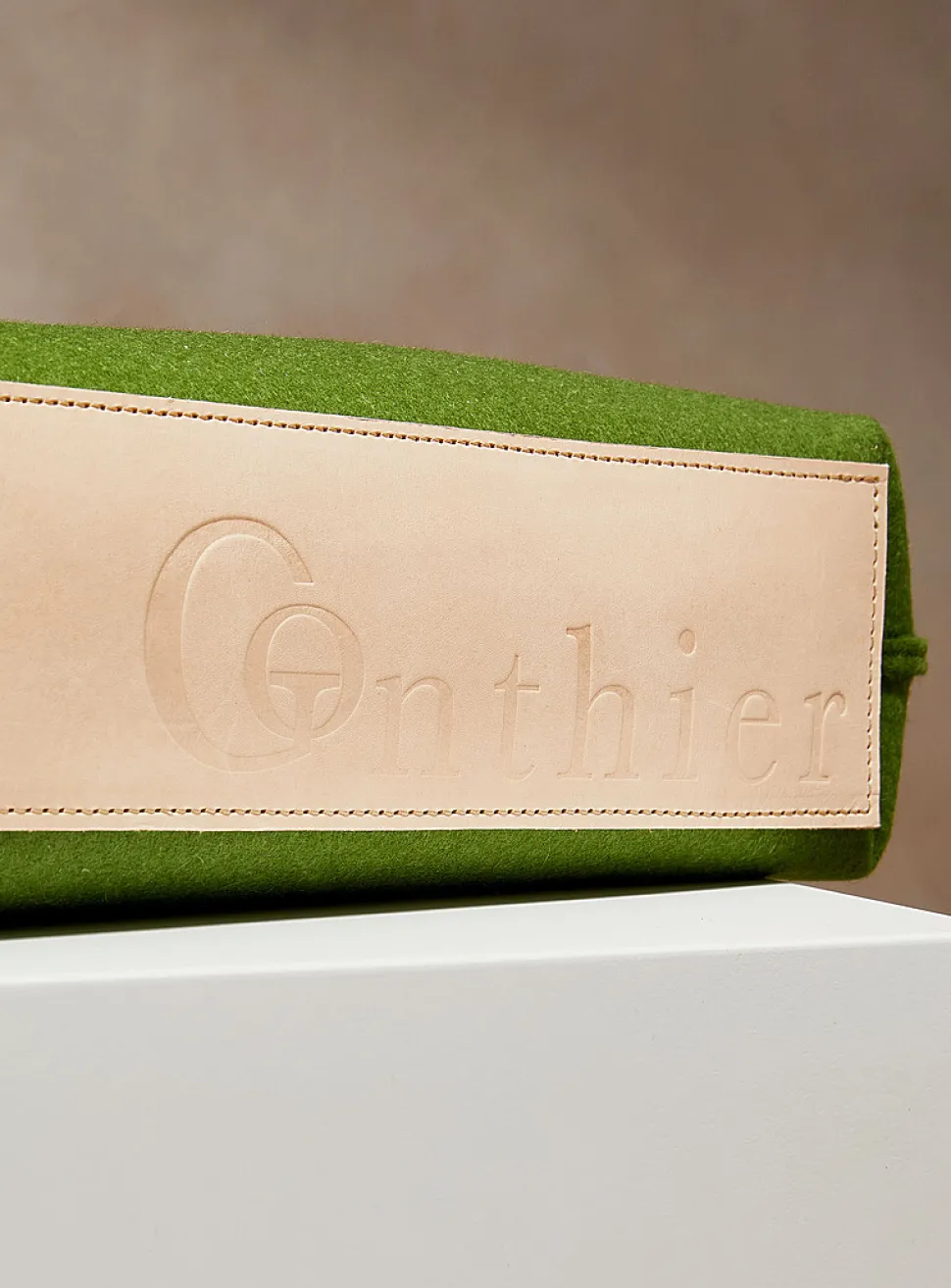 Solange leather and wool felt tote