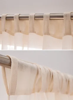 Solid faux-linen sheer curtains
