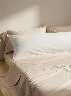 Solid 100% organic cotton body pillow sham