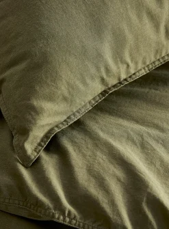 Solid pure organic cotton duvet cover set