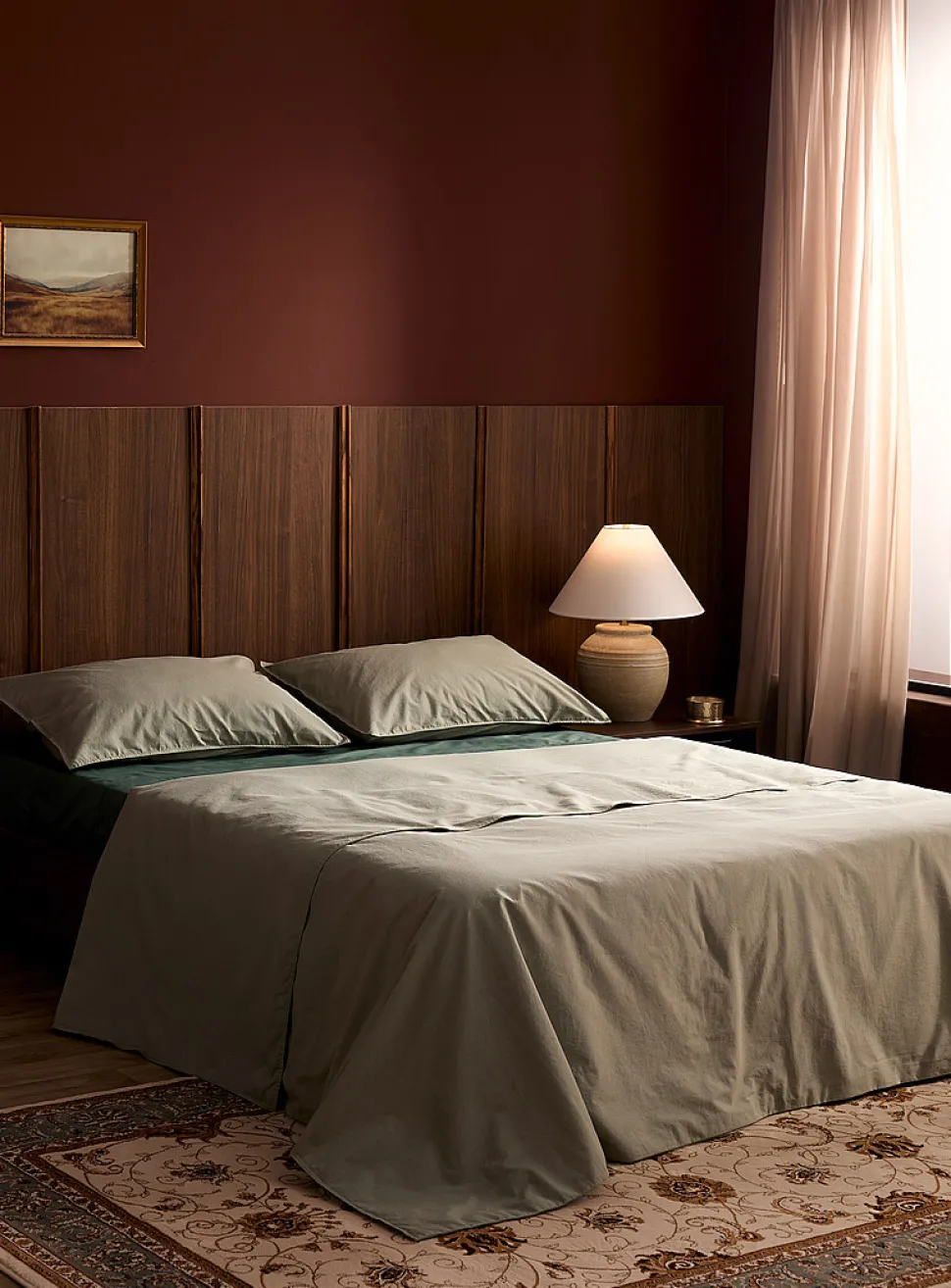 Solid pure organic cotton duvet cover set