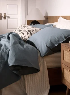 Solid pure organic cotton duvet cover set