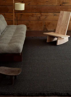 Speckled basket-weave handmade rug