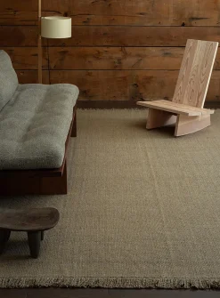 Speckled basket-weave handmade rug