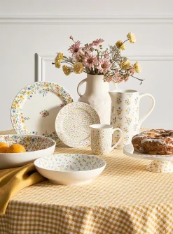 Spring flowers large serving bowl