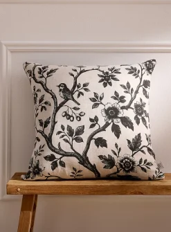Spring morning linen-blend removable-cover cushion