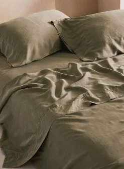 Stonewashed lyocell sheet set
