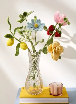 Strawberries and flowers imitation crocheted branch