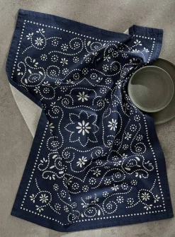 Summer flowers tea towel