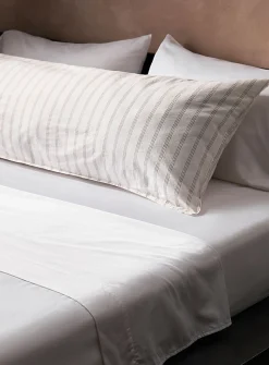 Taupe pinstripes body pillow sham