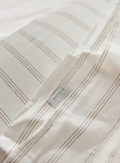 Taupe pinstripes pillowcases