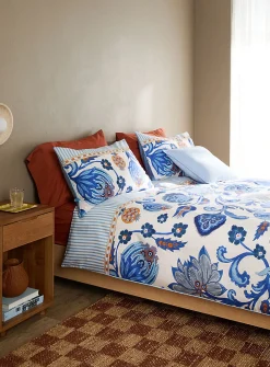 Taya blue flowers duvet cover set
