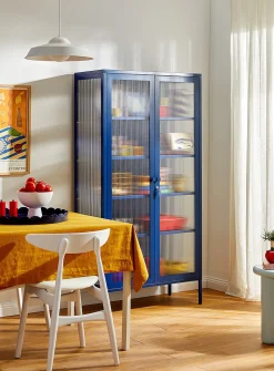 The Collector glass door standing metallic cabinet