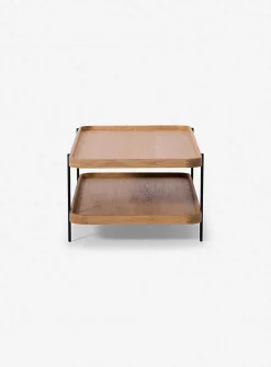 Tiered oak coffee table